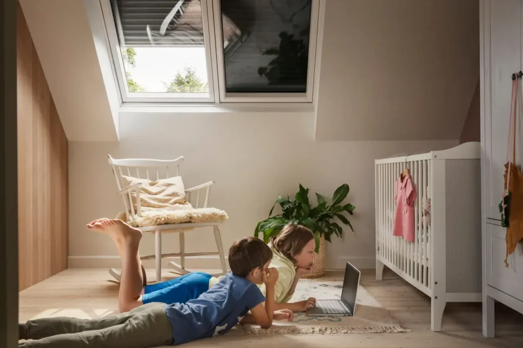 Velux dakraam in kinderkamer